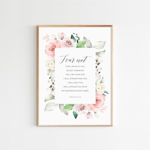 Isaiah 41:10 Bible Verse Wall Art Christian Room Decor Printable Scripture Digital Print
