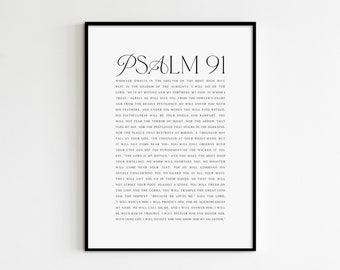 Psalm 91 Bible Verse Print: Minimalist Scripture Wall Art (Digital Download)