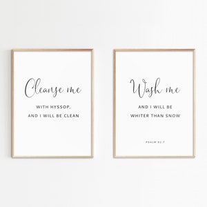 Psalm 51:7, Bible Verse Wall Art, Laundry Room Sign, Bathroom Wall ...