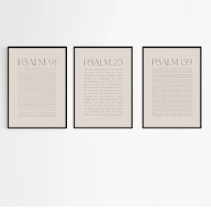 Psalm 91, 23, 139 Prints: Christian Scripture Wall Art (Digital Download)