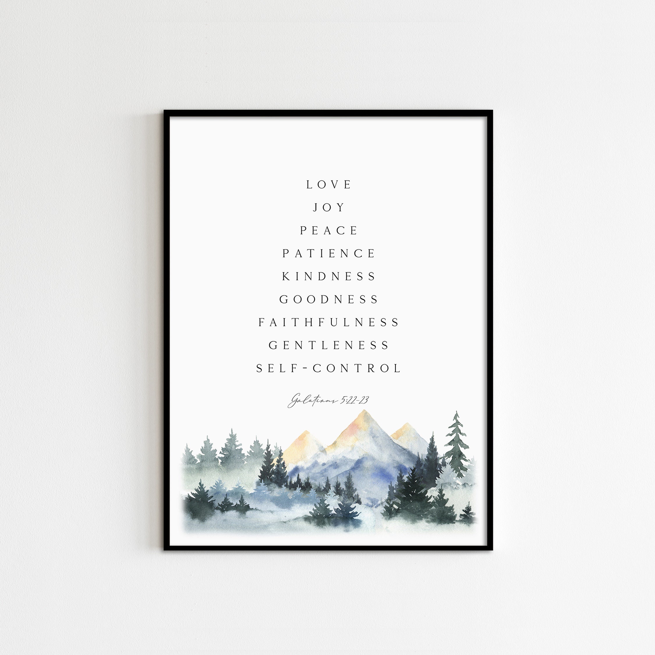 Fruit of the Spirit Print, Galatians 5:22-23, Bible Verse Wall Art ...