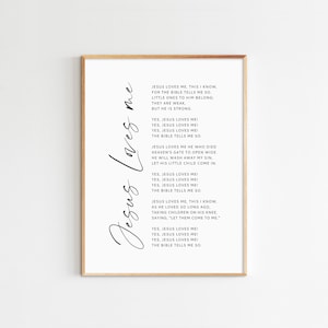 Jesus Loves Me This I Know, Christian Nursery Wall Art, Christian Hymn Sign, Hymn Lullaby Lyrics, Baby Shower Gift