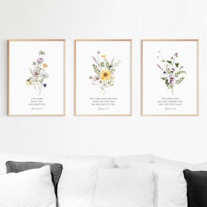 The Lord Bless You And Keep You Numbers 6:24-26 Bible Verse Wall Art Christian Home Decor  Set of 3 Prints