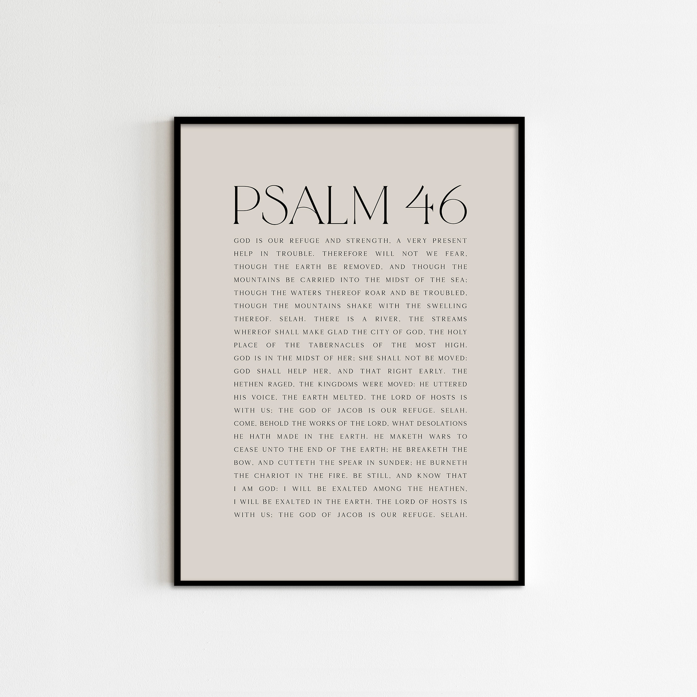 Psalm 46 Bible Verse Print: Minimalist Christian Wall Art (digital ...