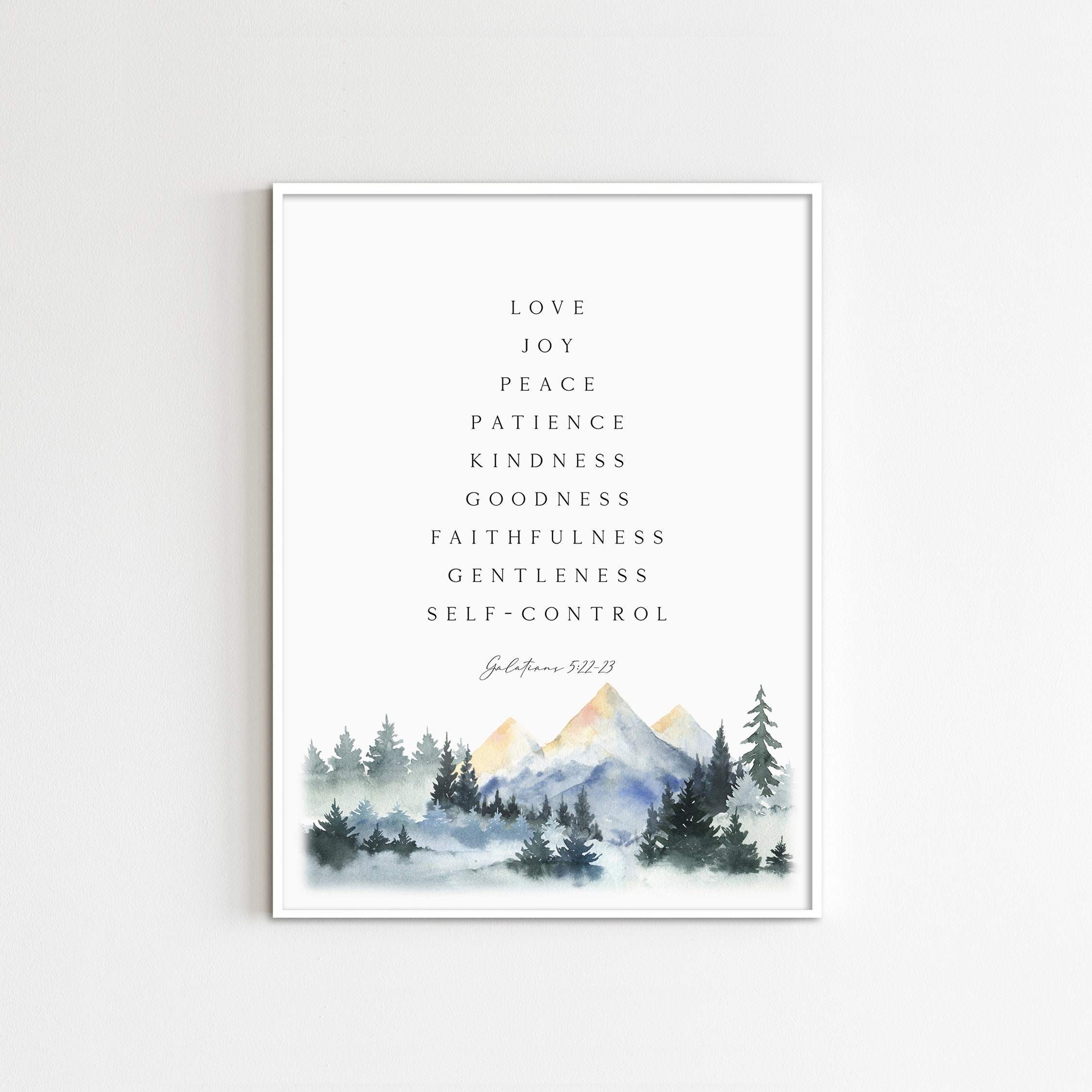 Fruit of the Spirit Print, Galatians 5:22-23, Bible Verse Wall Art ...