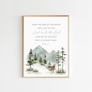 Psalm 61:2,  Bible Verse Wall Art, Christian Home Decor, Printable Watercolor, Scripture Poster, Bible Quote Poster, 18X24