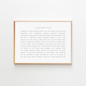 Kolosser 3:12-1, NIV, Bibel-Vers-Wandkunst, druckbare Schrift, Hochzeitsschrift, horizontaler Druck, maximale Größe 24X36
