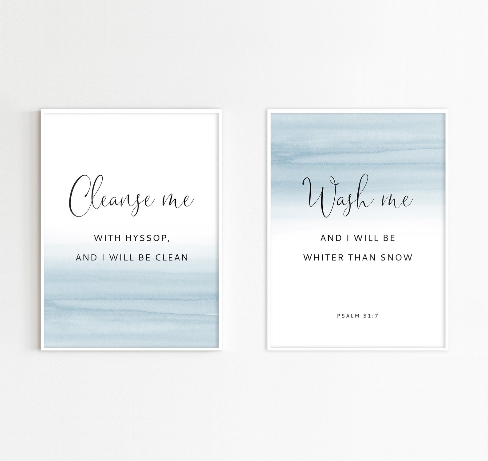 Psalm 51:7 Bible Verse Wall Art Laundry Room Decor Bathroom - Etsy