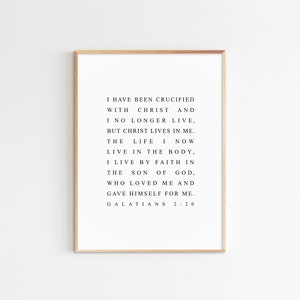 Galatians 2:20 Christ Lives In Me Bible Verse Printable Wall Art Easter Scripture Christian Home Decor