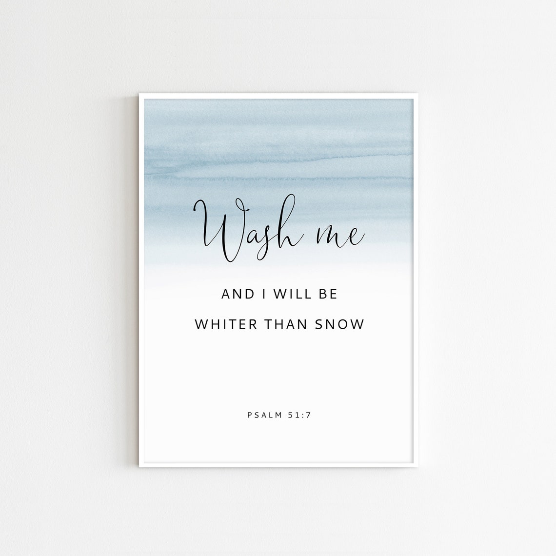 Psalm 51:7 Bible Verse Wall Art Laundry Room Decor Bathroom | Etsy