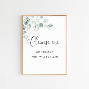 Psalm 51:7 Bible Verse Wall Art Laundry Room Sign Bathroom Wall Decor Printable Scripture 2 Set ...