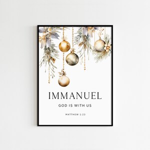 Immanuel God is With Us, Christmas Printable Wall Art, Christmas Cards ...