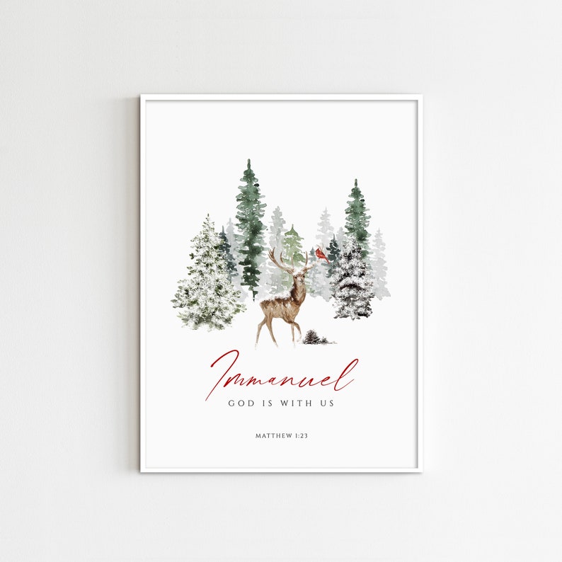Immanuel God is With Us Christmas Printable Wall Art - Etsy