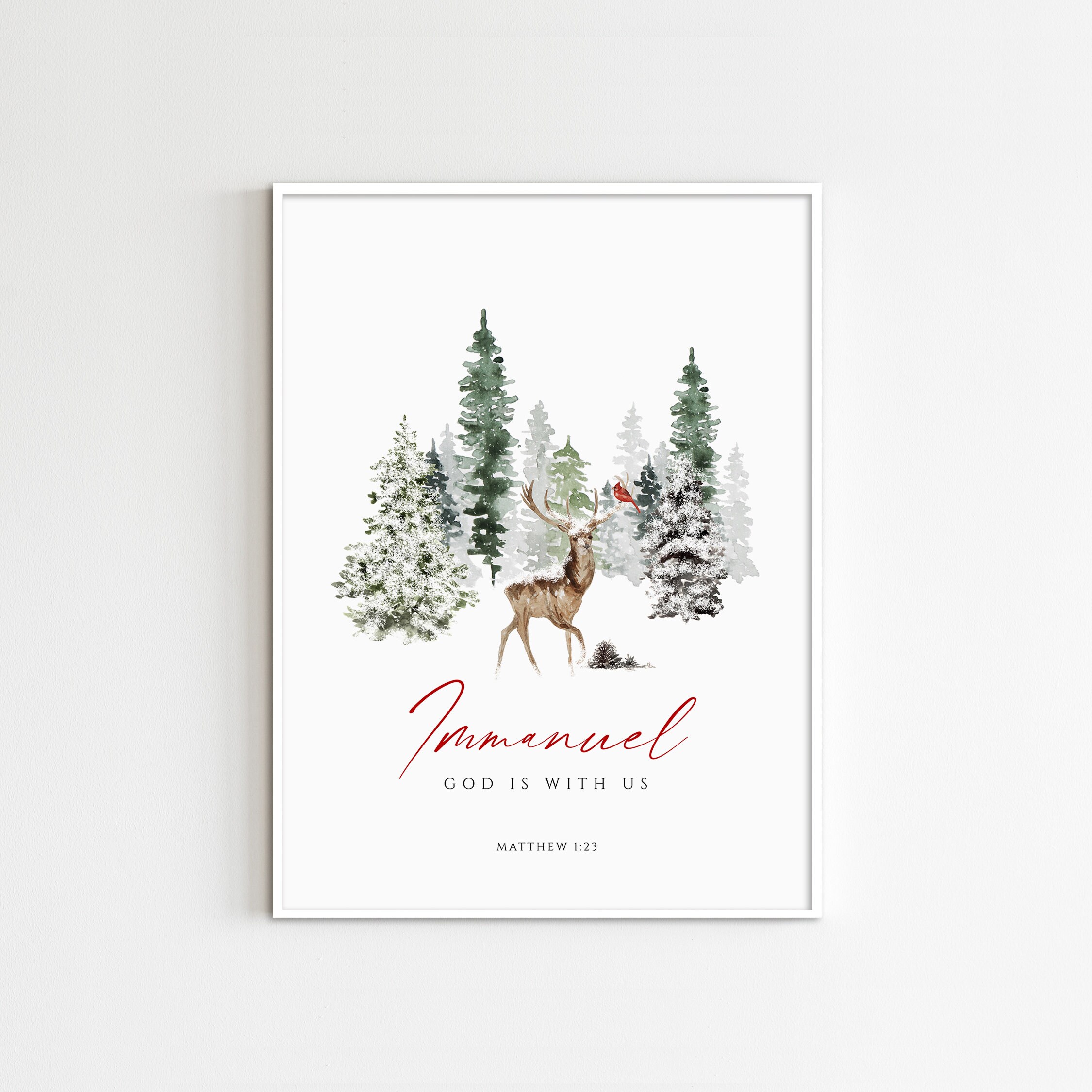 Immanuel God is With Us Christmas Printable Wall Art - Etsy