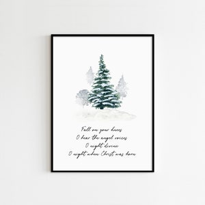 Val op je knieën, O hoor de engelenstemmen, Christmas Printable, Hymne Print, Christmas Carol, Christmas Wall Decor