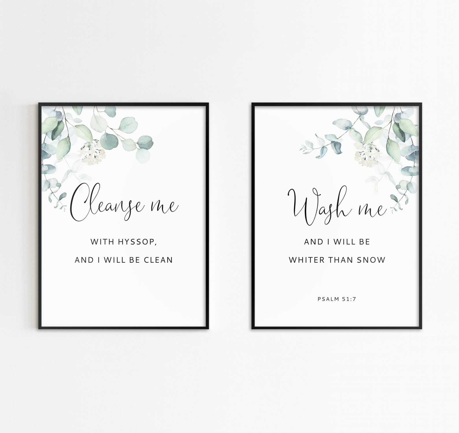 Psalm 51:7 Bible Verse Wall Art Laundry Room Sign Bathroom - Etsy