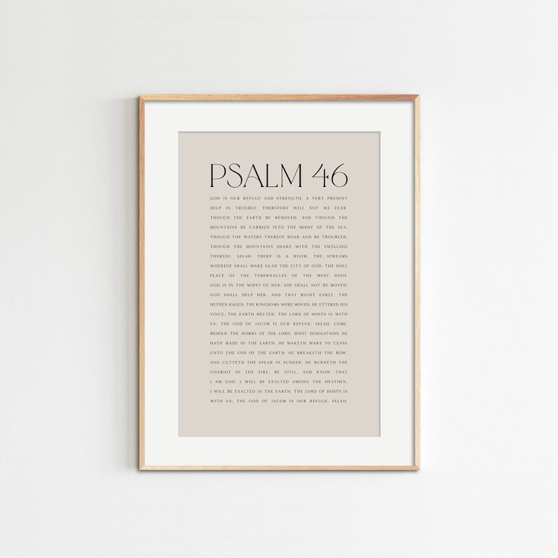 Psalm 46 Bible Verse Print: Minimalist Christian Wall Art (digital ...