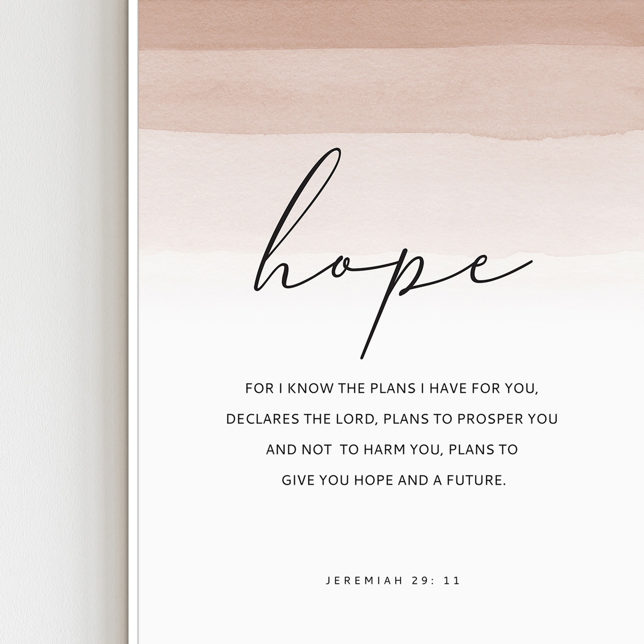 JEREMIAH 29: 11 Hope Bible Verse Wall Art Printable Scripture Prints ...