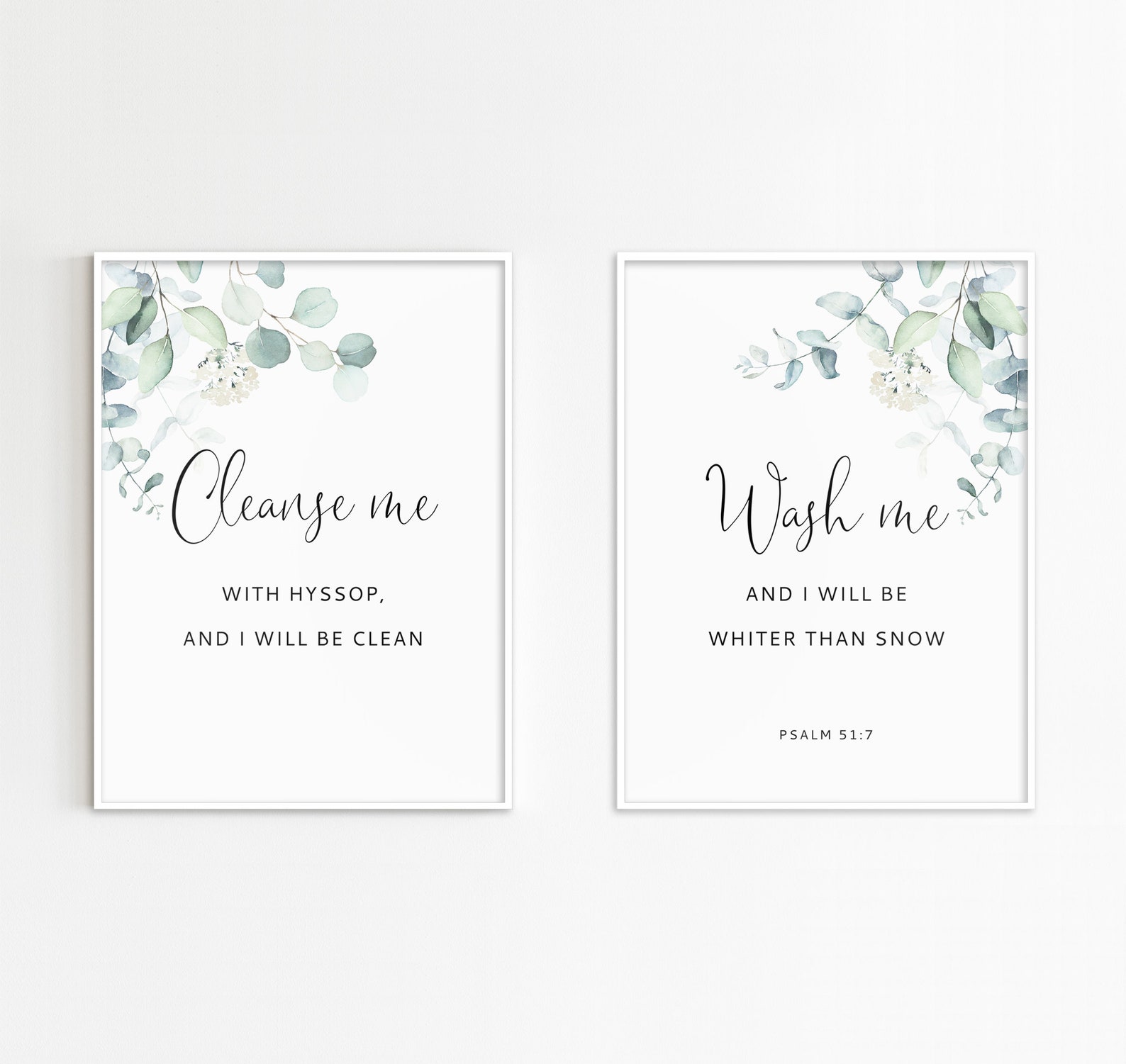 Psalm 51:7 Bible Verse Wall Art Laundry Room Sign Bathroom - Etsy