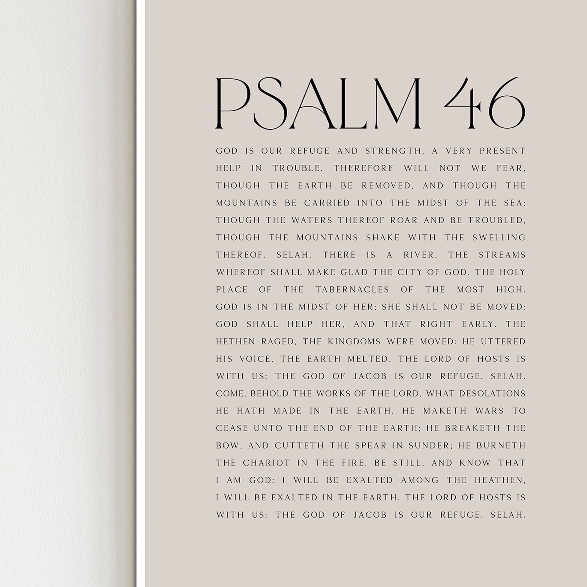 Psalm 46 Bible Verse Print: Minimalist Christian Wall Art (digital ...