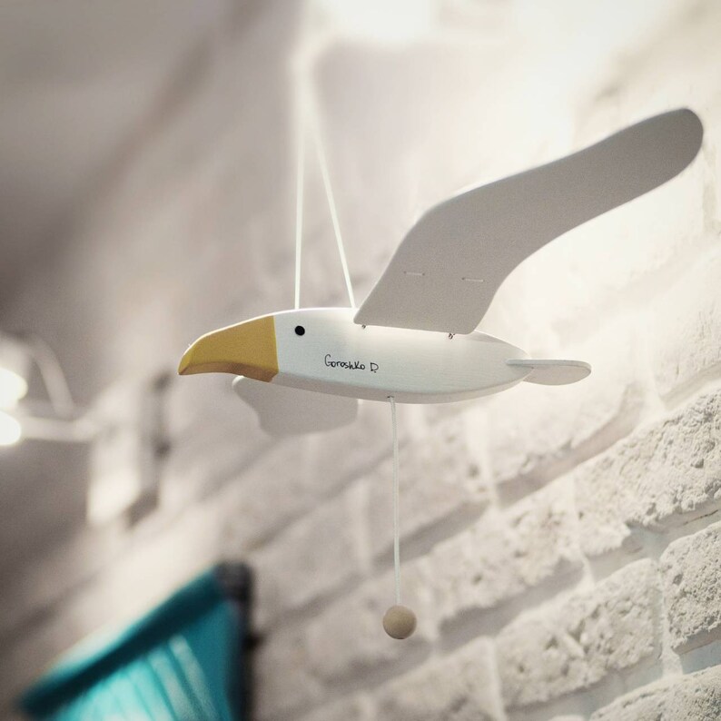 Wooden flying birds Hanging decor Mobile | Etsy