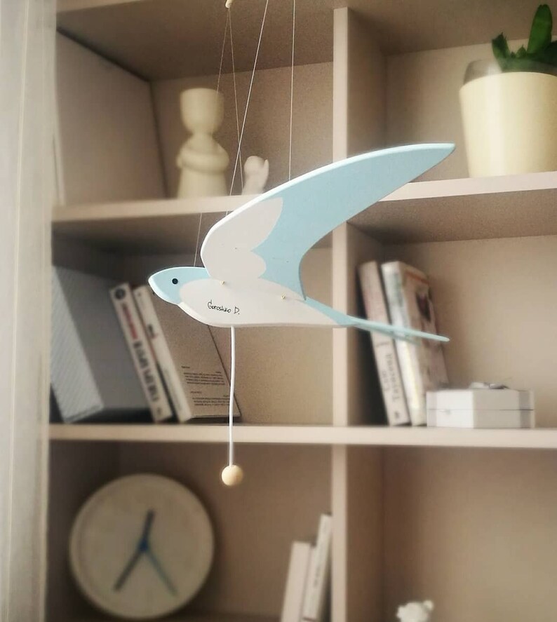 Wooden flying birds Flying bird Mobile baby Natural Wooden | Etsy