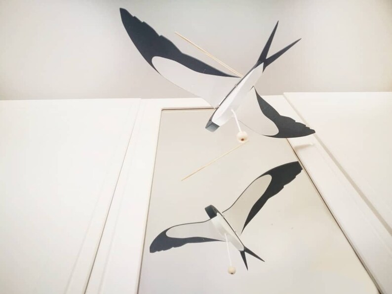 Wooden flying bird Hanging decor Mobile baby Interior item | Etsy