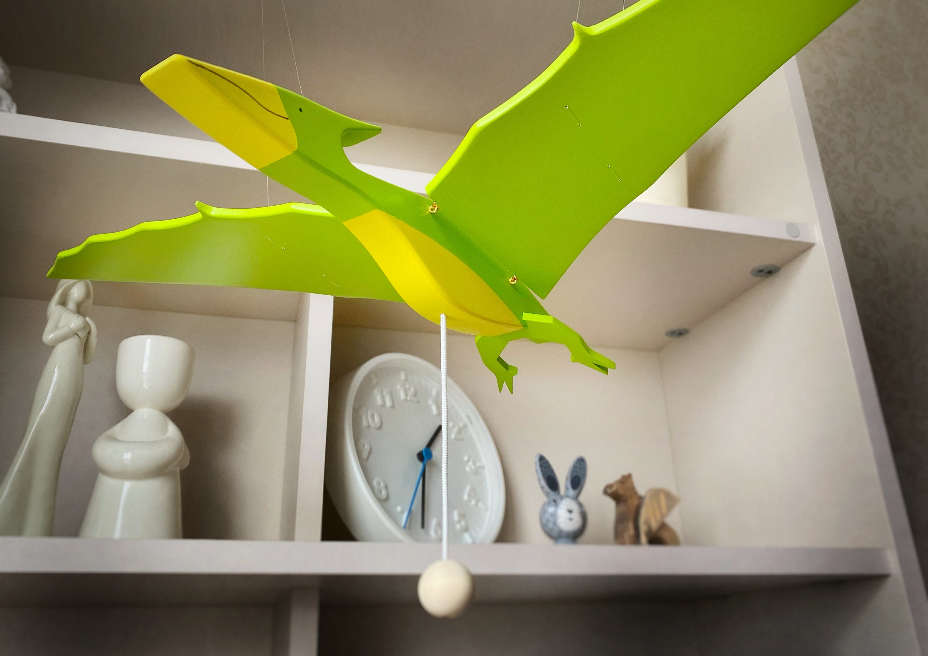 Baby flying mobile for boy's nursery Wooden Pterodactyl Etsy