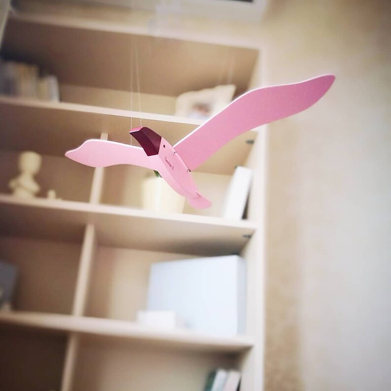 Wooden flying birds Hanging decor Mobile | Etsy