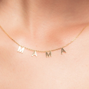 14K Solid Gold initial necklace Initial Jewelry Personalized Gifts Tiny Letter Necklace Dainty initial necklace image 1