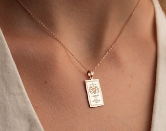 Sterling Silver Zodiac Tag Necklace: Personalized Astrology Charm