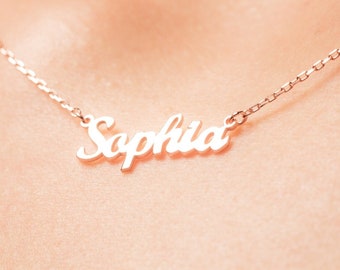 14K Rose Gold Dainty Name Necklace - Minimalist Name Necklace - Personalized Gift - Gift for her - Personalized Gift for Mom