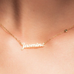 Silver Birthstone Name Necklace - Name Necklace with Birth Stone - Silver Name Necklace - Mothers Day Gift - Gift for Mom