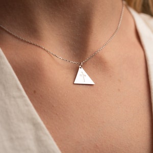 Triangle Necklace - Silver Triangle Necklace - Geometric Necklace - Gold Triangle - Minimalist Necklace