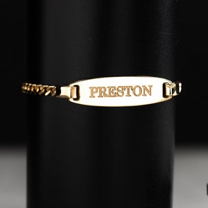 14K Gold Baby ID Armband - Personalisiertes Namensarmband