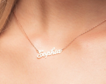 14k Solid Gold Personalized Name Necklace - Luxurious Custom Jewelry - Perfect Christmas Gift or Personal Keepsake"