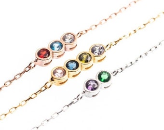 Custom Birthstone Necklace: Sterling Silver Family Pendant