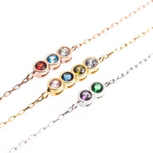 Collier personnalisé avec pierre de naissance : pendentif familial en argent sterling