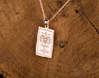 Sterling Silver Zodiac Tag Necklace: Personalized Astrology Charm