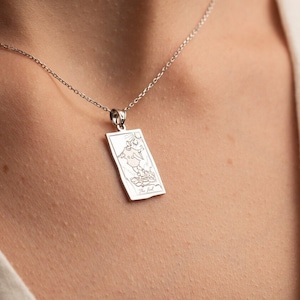 Collar colgante de cartas del tarot - Collar de tarot - Collar de cartas del tarot - Joyería espiritual - Regalo del mejor amigo - Joyería gótica - Regalo de graduación