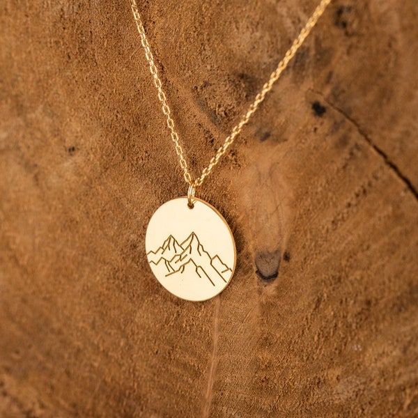 Gold Mountain Necklace - Travel Necklace - Outdoorsy Gifts - Silver Mountain Necklace - Mountain Pendant - Mountain Charm