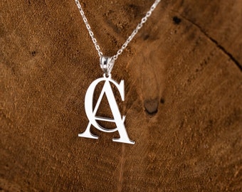 Dubbele initiële ketting, aangepaste twee letter ketting, twee initialen ketting, dubbele letters hanger, paar ketting, aangepaste initiële ketting