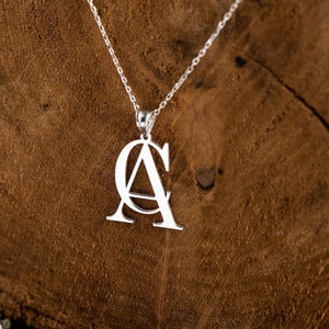 Double initial Necklace, Custom Two Letter Necklace, Two Initials Necklace, Double Letters Pendant, Couple necklace, Custom Initial Necklace