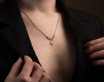 Handcrafted 925K Silver Evil Eye Necklace with Enamel and CZ Stones – Meaningful Gift Jewelry