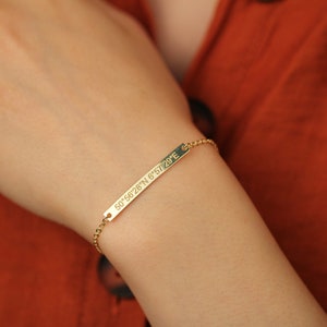 Bar Bracelet 14K Gold Filled, Sterling Silver or Rose Gold - Custom Personalized Bracelet - Bar Bracelet for Names, Dates, Initials