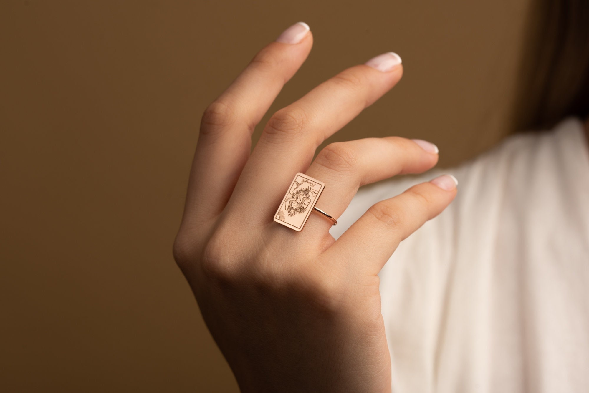 Tarot Card Ring - Tarot Ring - Spiritual Jewelry - Astrology Ring - Tarot Jewelry, Tarot Gifts - Zodiac Ring - Gift For Her