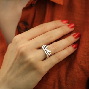 Handgemachte Sterling Silber Personalisierte Namensring