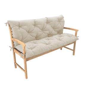 Coussin de banc Coussin de banc relax, coussin de balançoire de jardin, matelassé avec coutures Creme