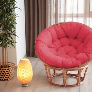 Papasan, coussin, coussin de fauteuil, coussin de jardin, coussin de balançoire de jardin, matelassé avec passants. 14-rot