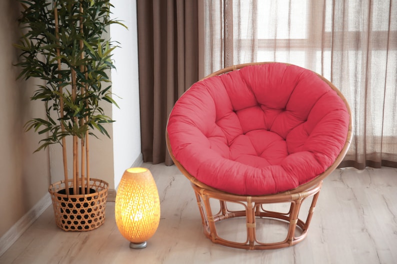 Papasan, coussin, coussin de fauteuil, coussin de jardin, coussin de balançoire de jardin, matelassé avec passants. image 1